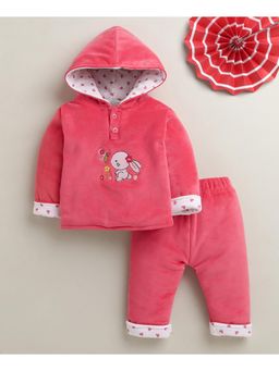 Bumzee - Coral Girls Full Sleeves Hoodie with Cotton Blend Winter Pant