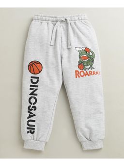 Bumzee - Grey Melange Boys Cotton Full Length Jogger