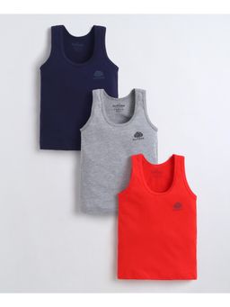 Bumzee - Boys Sleeveless Vest Red and Grey (Pack of 3)