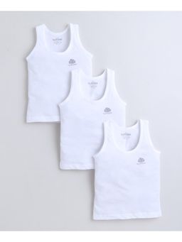 Bumzee - Boys Sleeveless Vest White (Pack of 3)