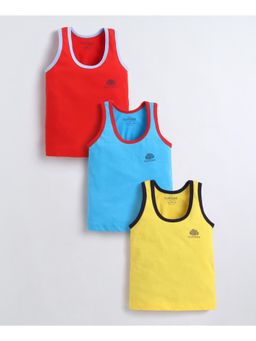 Bumzee - Boys Sleeveless Vest Red and Blue (Pack of 3)