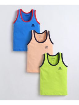 Bumzee - Boys Sleeveless Vest Blue and Green (Pack of 3)