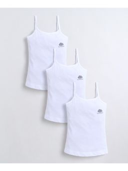 Bumzee - White Girls Cotton Camisole Slip (Pack of 3)