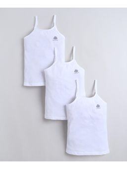 Bumzee - White Girls Cotton Camisole Slip (Pack of 3)