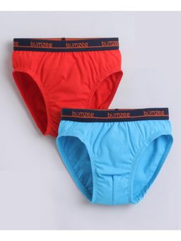 Bumzee - Red and Blue Boys Compact Cotton Briefs (Pack of 2)