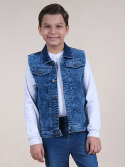 KiddoPanti - Boys Sleeveless Denim Jacket