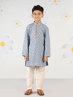 Vastramay - Boys Silk Woven Kurta with Pyjama