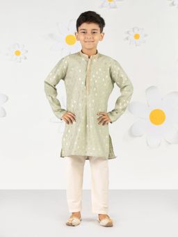 Vastramay - Boys Silk Woven Kurta with Pyjama