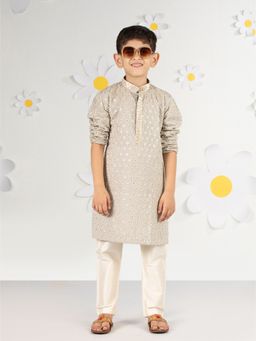 Vastramay - Boys Viscose Embroidered Kurta with Pyjama