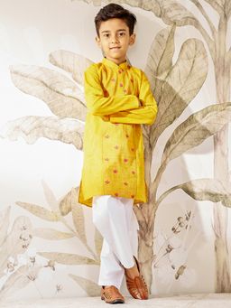 Vastramay - Boys Cotton Embroidered Kurta with Pyjama