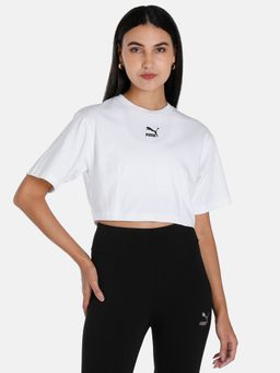 Puma - Dare To Cropped Relaxed Womens White T-shirt