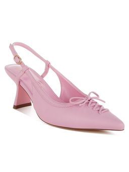 London Rag - Kitten Heel Pointy Slingbacks Sandal Heels - Pink