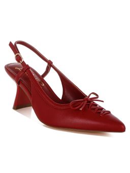 London Rag - Kitten Heel Pointy Slingbacks Sandal Heels - Red