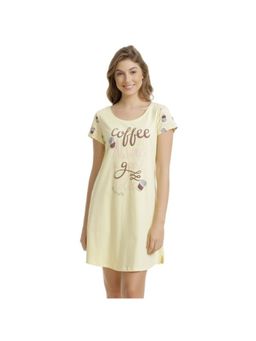 Zivame - Coffee Times Sleep Nighty - Yellow N Print