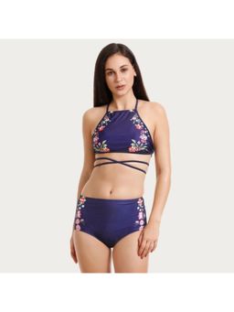 Zivame - Padded Bikini Set - Blue N Print