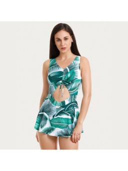 Zivame - Padded Swim Dress - Green N Print