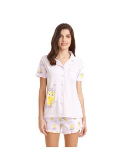 Zivame - Love Bugs Sleep Top N Shorts Set - Lavender N Print