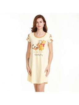 Zivame - x Disney Winne The Pooh Sleep Dress - Yellow And Print