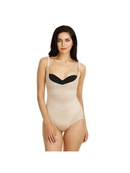 Zivame - Medium Control Shorts Length Bodysuit - Skin