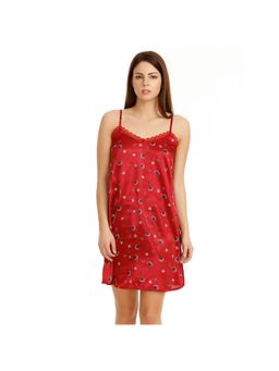 Zivame - Satin Chic Sleep Dress - Maroon