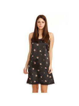 Zivame - Satin Chic Sleep Dress - Black