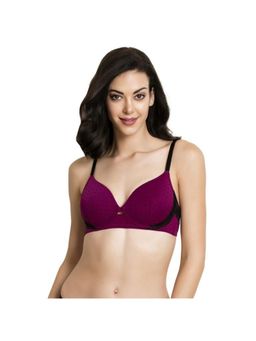 Zivame - Plush Polka Padded T-Shirt Bra - Purple