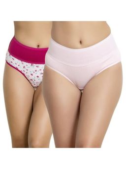 Zivame - Rosaline Mid Rise Tummy Tucker Panty (Pack Of 2) - Assorted (XL)