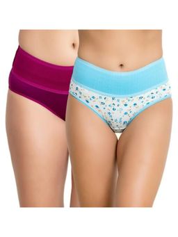 Zivame - Rosaline Mid Rise Tummy Tucker Panty (Pack Of 2) - Assorted (XL)