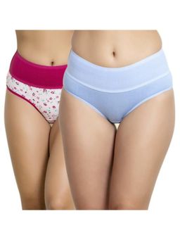 Zivame - Rosaline Mid Rise Tummy Tucker Panty (Pack Of 2) - Assorted (XL)