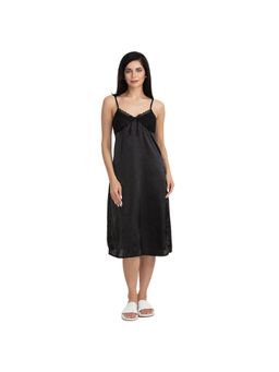 Zivame - Satin Chic Short Nighty - Black