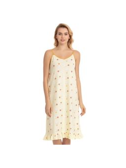 Zivame - Hen Party Mid Length Nighty - Yellow N Print