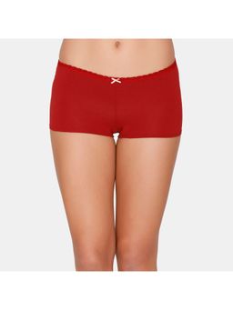 Zivame - Mid Rise Full Coverage Cotton Gusset Antimicrobial Boy Short Panty - Sundried Tomato