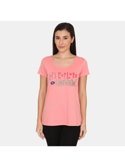 Zivame - Celestial Radiance Knit Cotton Sleep Top - Peach