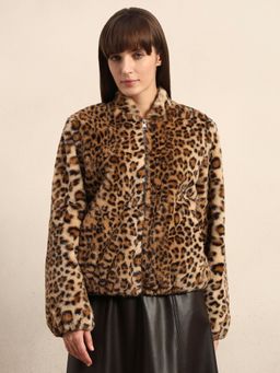 VERO MODA - Brown Polyester Zipper Jacket