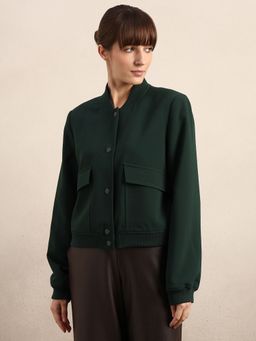 VERO MODA - Green Polyester Snap Button Jacket