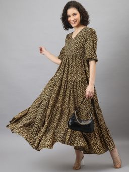 Deebaco - Women Yellow Animal Print Dress
