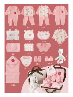 Little Surprise Box - 27 Pcs Mini Suitcase Newborn Hamper for Baby Boy Baby Girl Off White