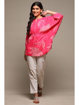 Biba - Womens Pink Printed Rayon Top