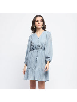 Madame - Powder Blue Regular Nylon Dress