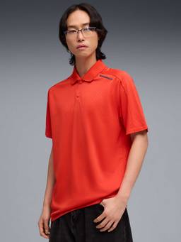 Puma - Porsche Design Seasonal Mens Textured Polo T-Shirt Red