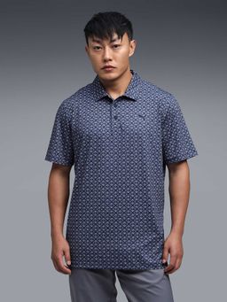 Puma - Mattr Scallop Mens Printed Polo T-Shirt Blue