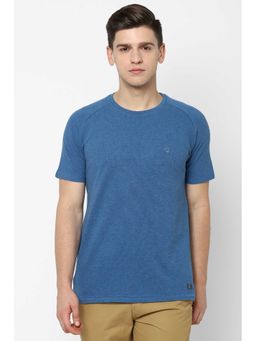 Allen Solly - Men Blue Solid Crew Neck T-Shirt