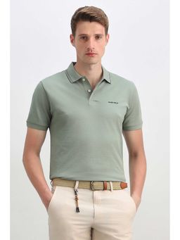 Allen Solly - Men Light Green Solid Polo Neck T-Shirt
