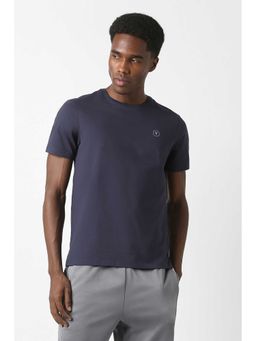 Van Heusen - Men Navy Solid Crew Neck T-Shirt