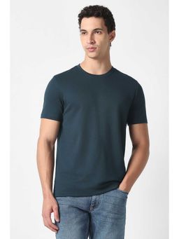 Van Heusen - Men Navy Solid T-Shirt