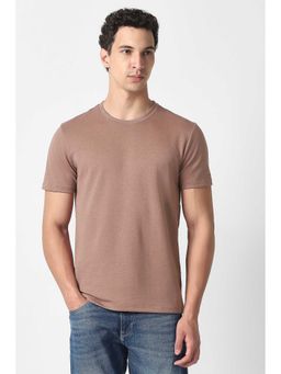 Van Heusen - Men Nude Solid T-Shirt