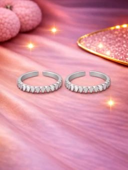 White Velvet - Silver Elegant Braided Wave Adjustable Toe Ring-925 Silver
