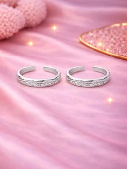 White Velvet - Leaf line 925 Silver Adjustable Toe Ring