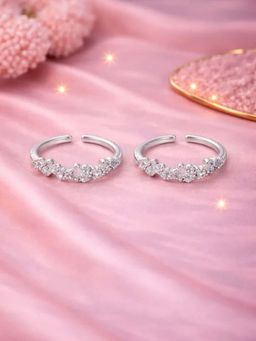 White Velvet - Aurielle Bloom Adjustable Toe Ring- 925 Silver