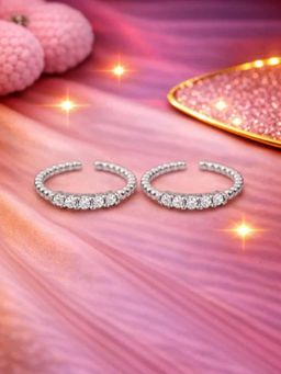 White Velvet - Silver Celestia Bloom Adjustable Toe Ring -925 Silver